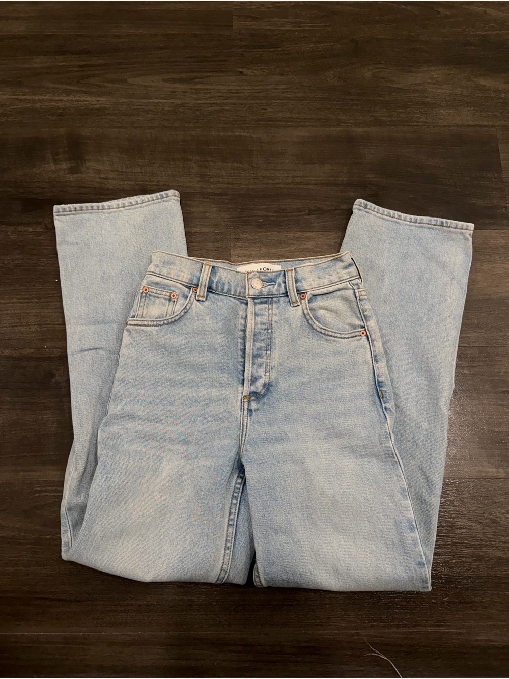 Denim Forum Straight Leg Jeans in Light Blue